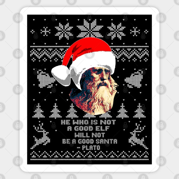 Plato Funny Christmas Quote Sticker by Nerd_art